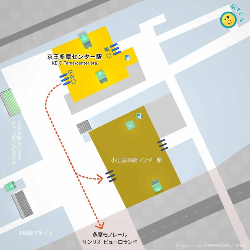 京王多摩センター駅構内図と周辺マップ
