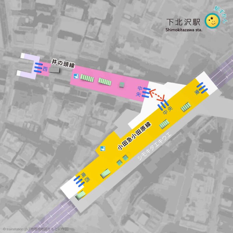 下北沢駅構内図と周辺地図