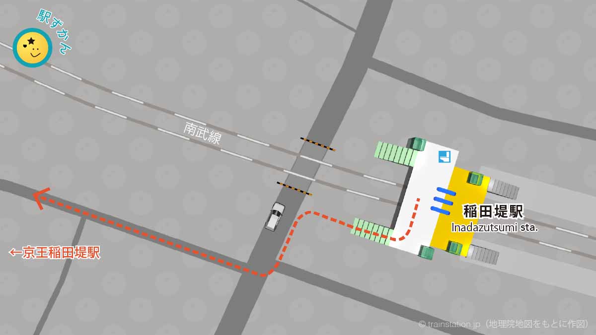 JR稲田堤駅構内図と周辺マップ