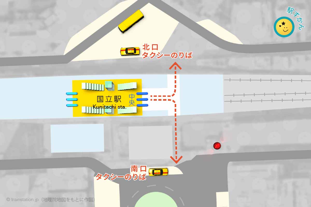 国立駅タクシー乗り場マップ