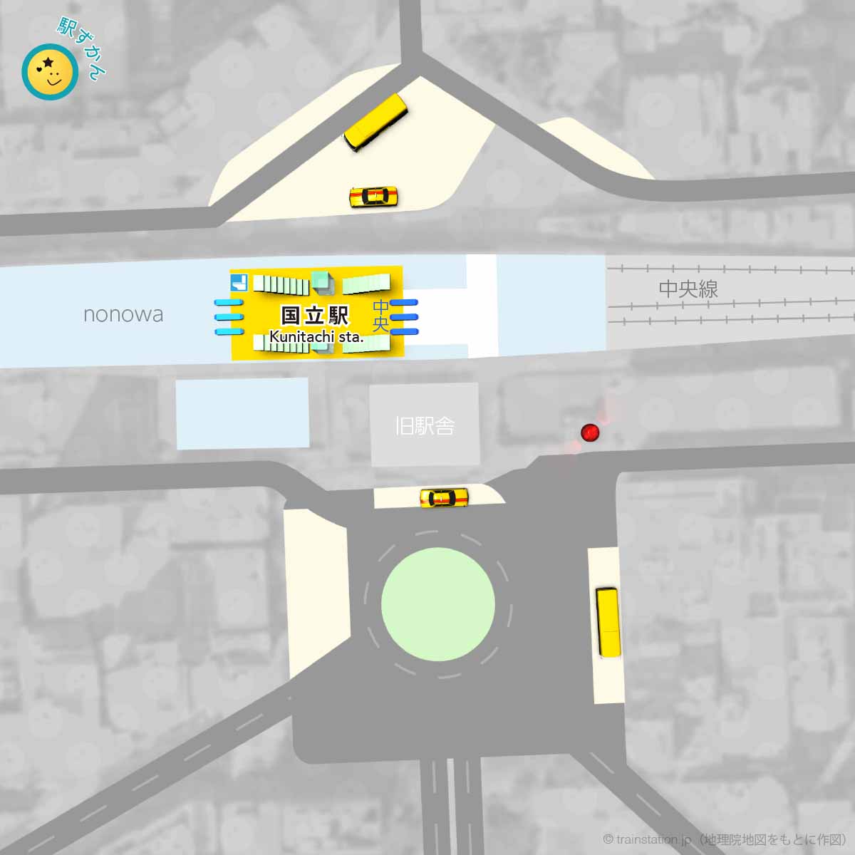 国立駅構内図と周辺マップ