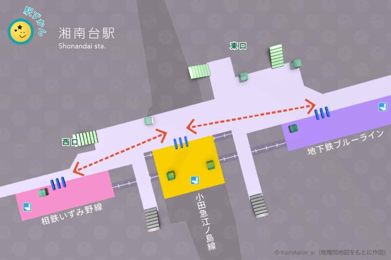 湘南台駅構内図と周辺マップ