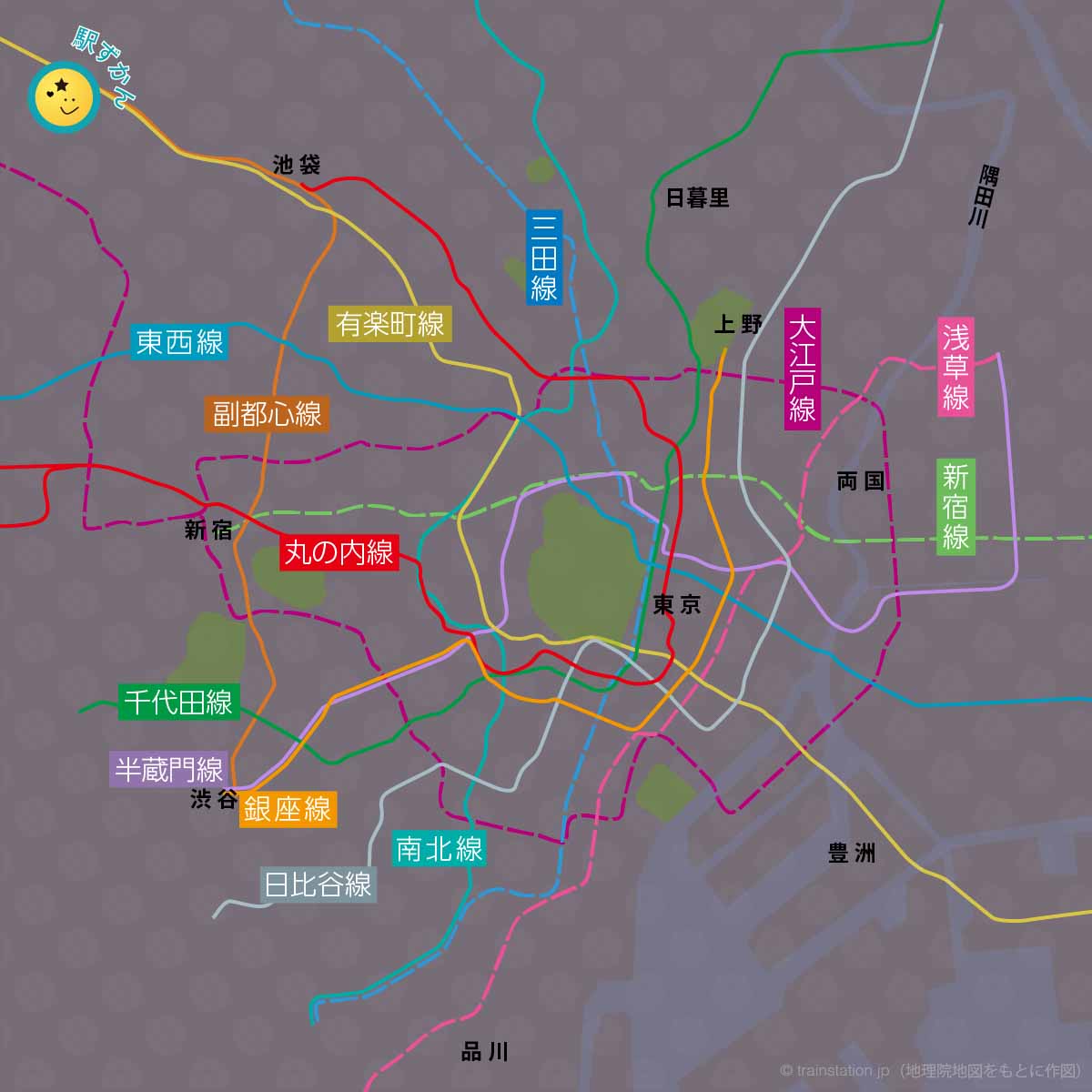 東京の地下鉄路線図