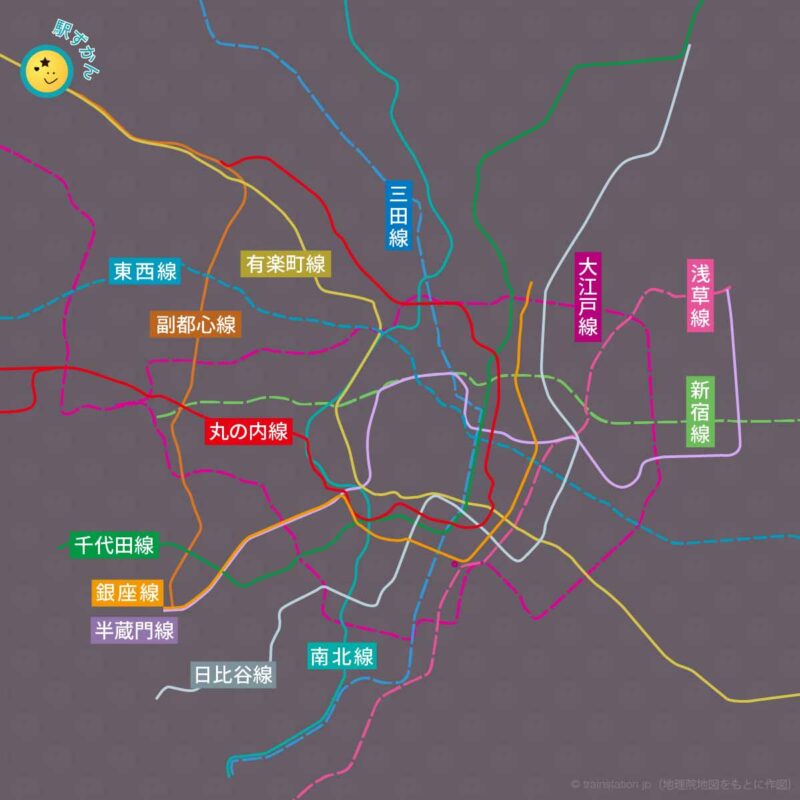 東京の地下鉄路線図