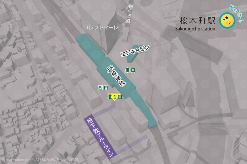 桜木町駅の周辺地図と路線図