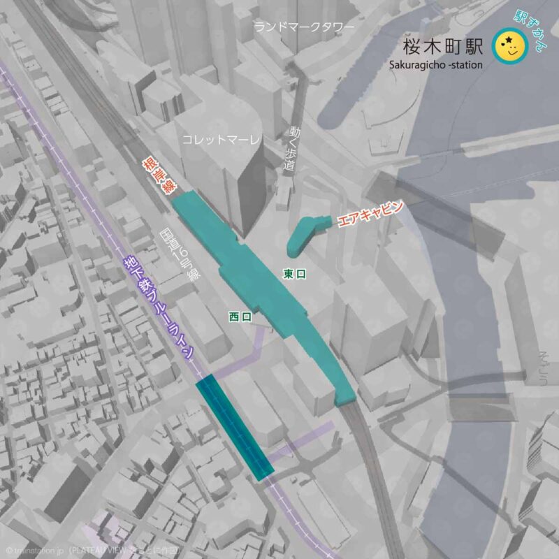 桜木町駅の全体地図と路線図