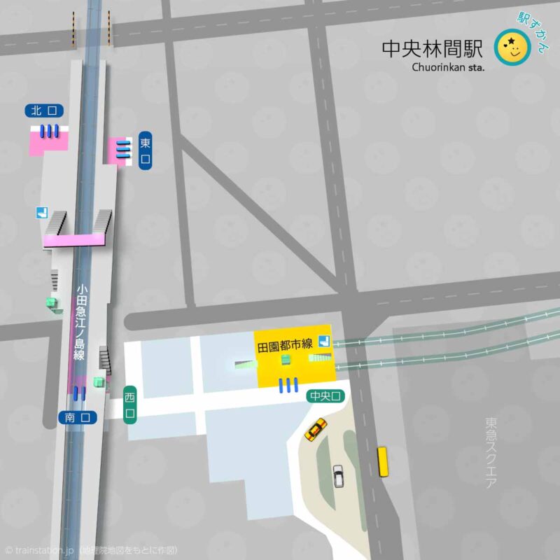 中央林間駅の周辺マップと路線図