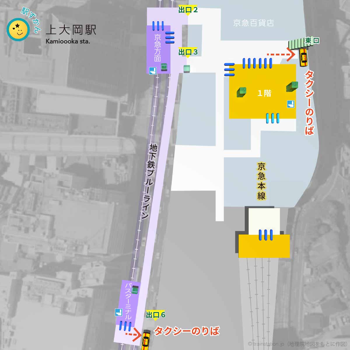 上大岡駅タクシー乗り場マップ
