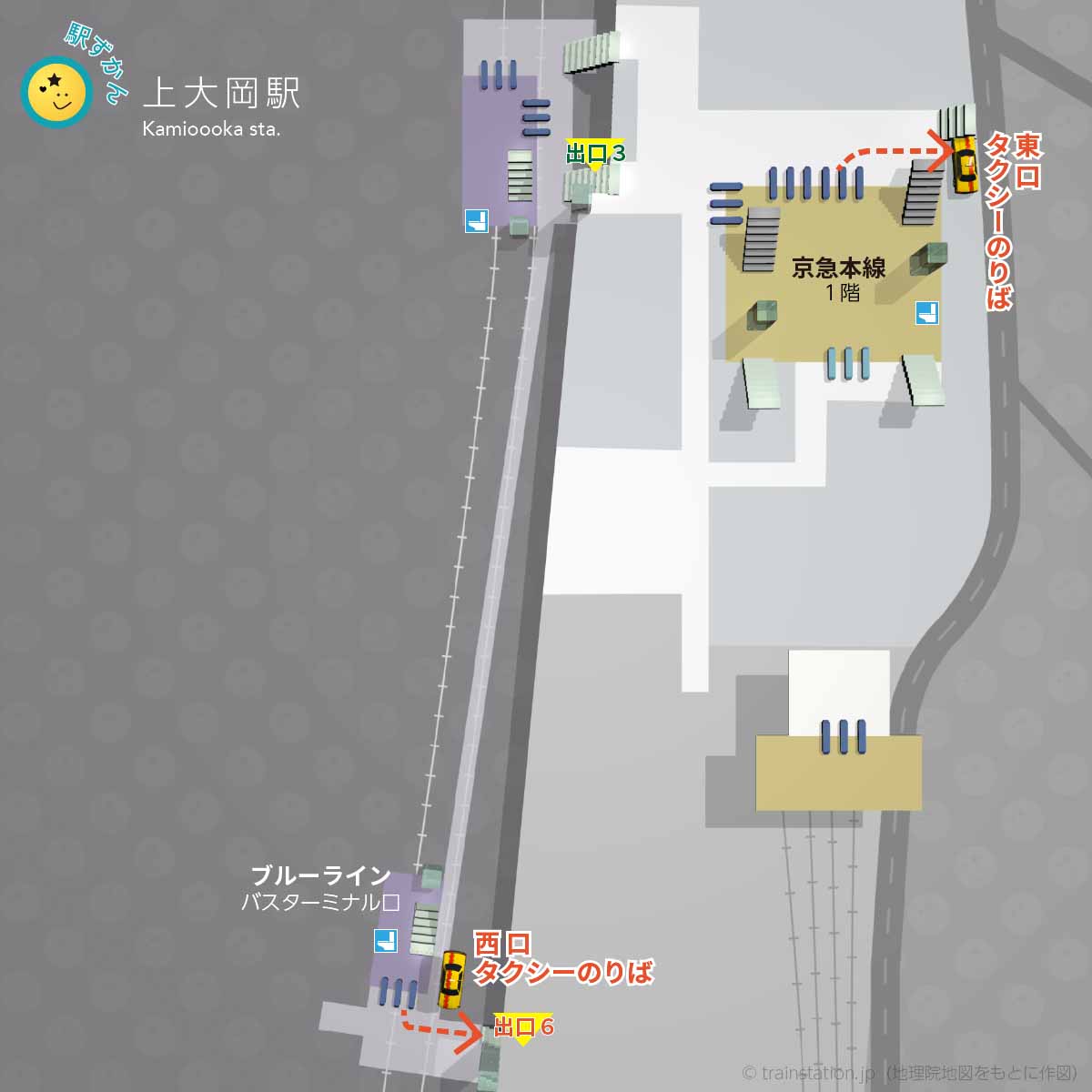 上大岡駅タクシー乗り場マップ