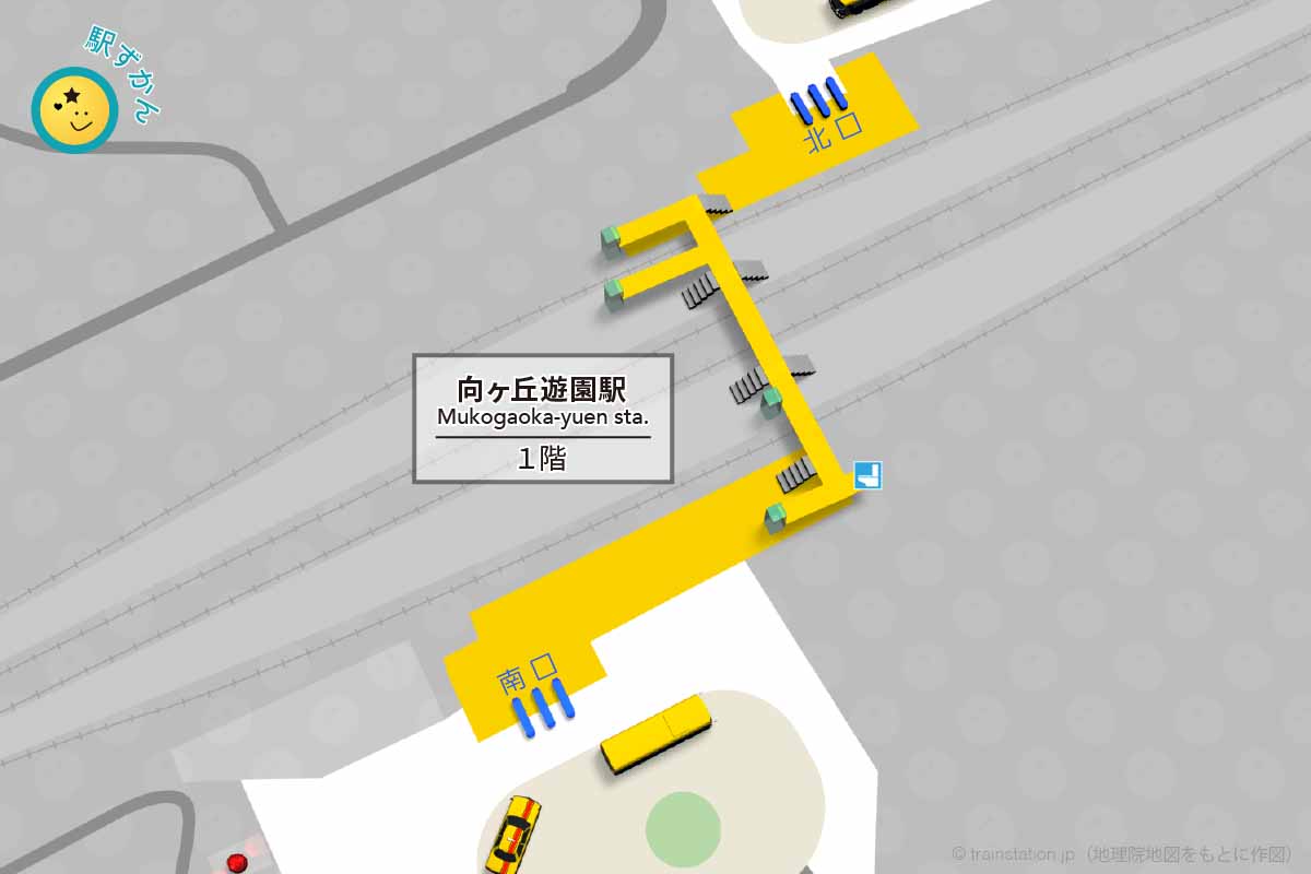 向ヶ丘遊園駅構内図と周辺マップ