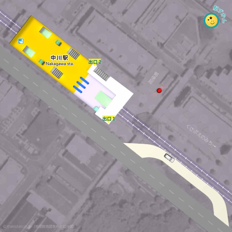 中川駅構内図と周辺地図