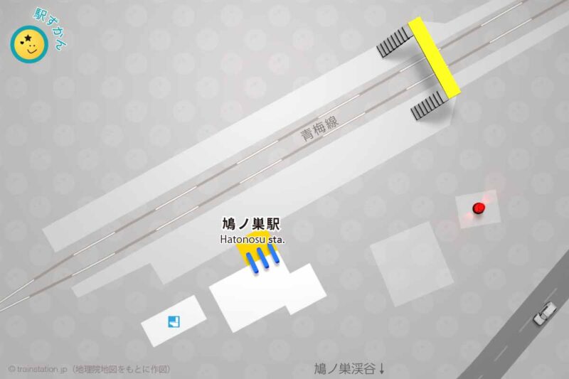 鳩ノ巣駅構内図と周辺地図