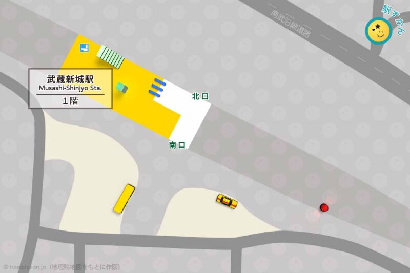 武蔵新城駅構内図と周辺地図