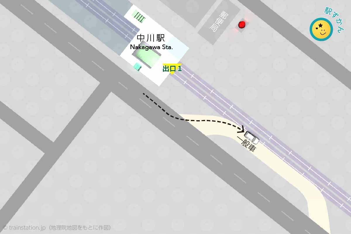 中川駅ロータリー車寄せマップ