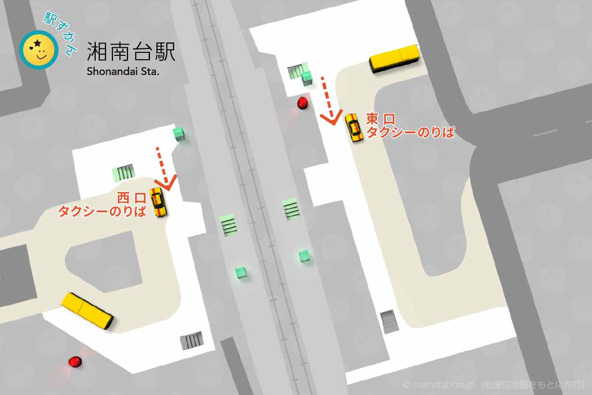 湘南台駅タクシー乗り場マップ