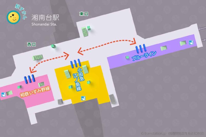 湘南台駅の乗り換えルートマップ
