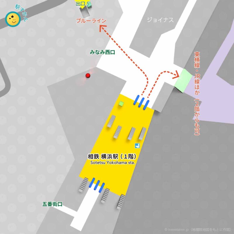 相鉄 横浜駅構内図と周辺地図