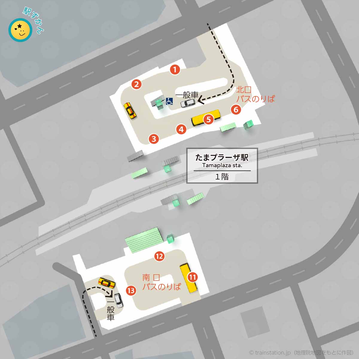 たまプラーザ駅ロータリーマップ:一般車進入口