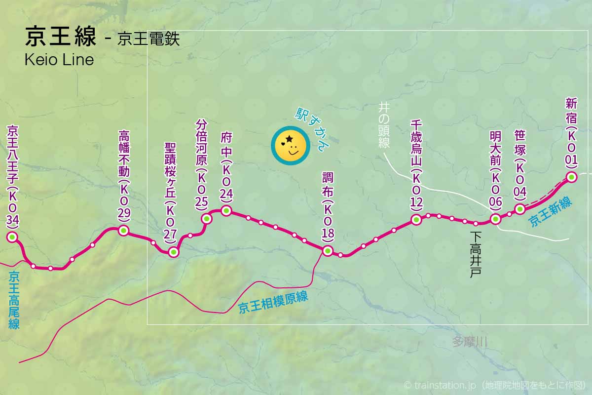 京王線の路線図/地図と停車駅一覧と写真 (京王電鉄) - 駅ずかん