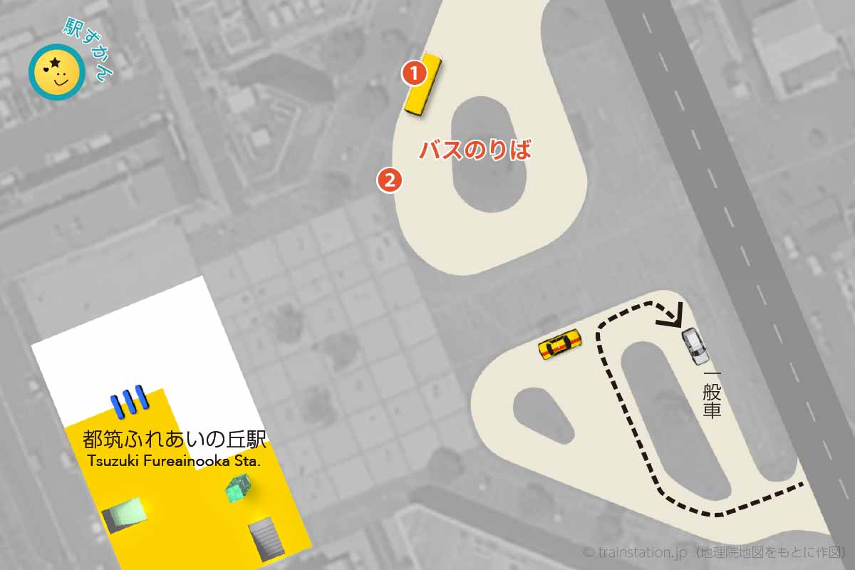 都筑ふれあいの丘駅ロータリーマップ