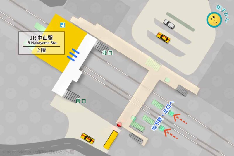 JR中山駅構内図と周辺地図