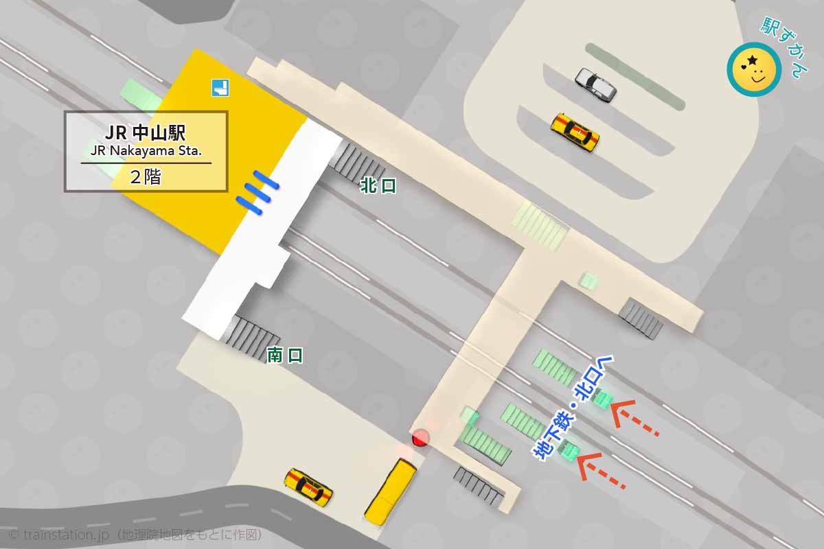 JR中山駅構内図と周辺地図