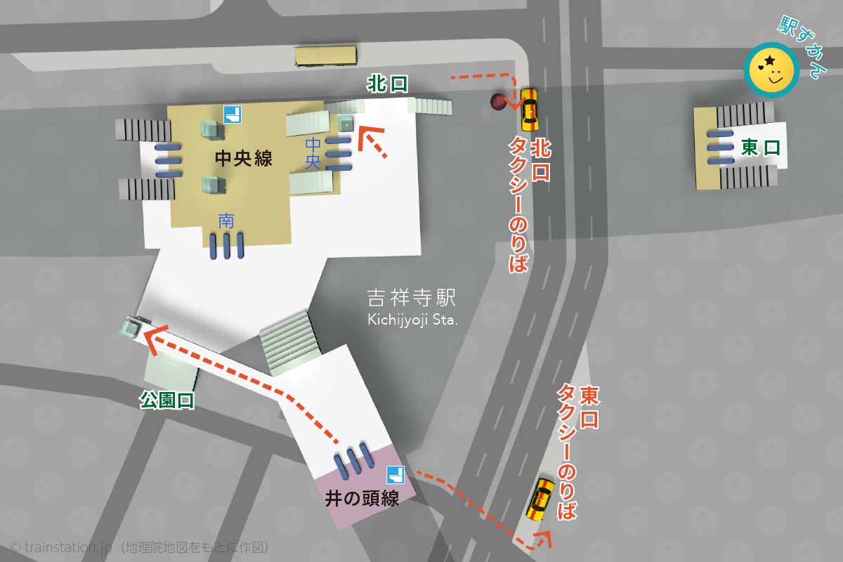 吉祥寺駅タクシー乗り場マップ