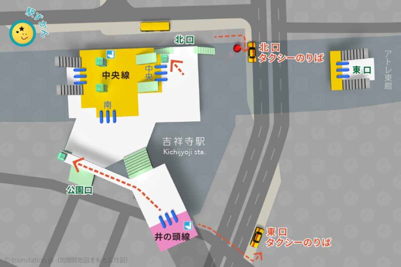 吉祥寺駅タクシー乗り場マップ