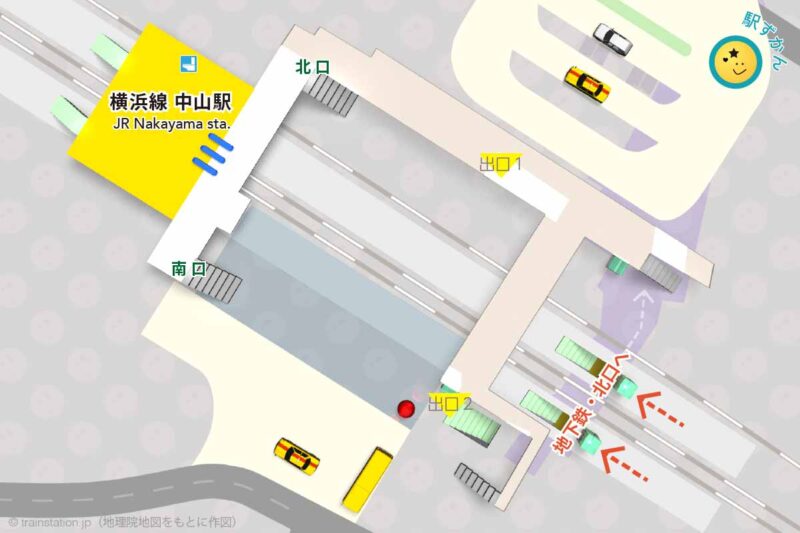 中山駅構内図ガイドと周辺地図