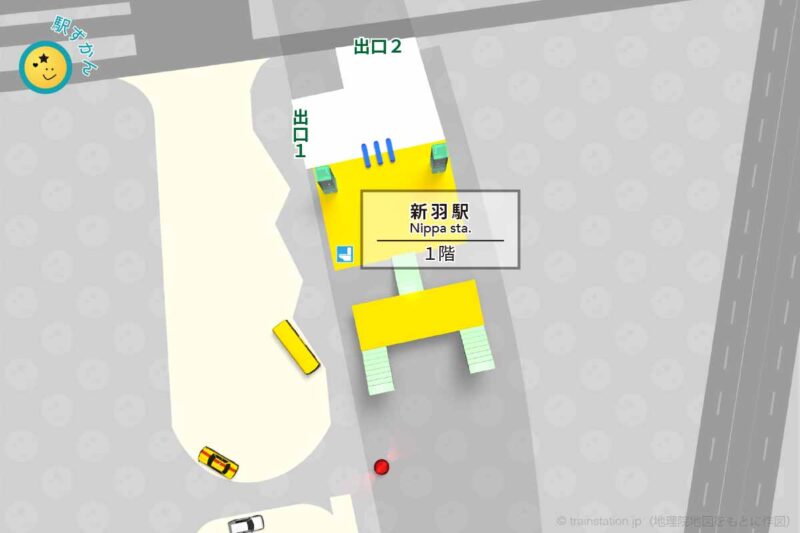 新羽駅構内図と周辺地図