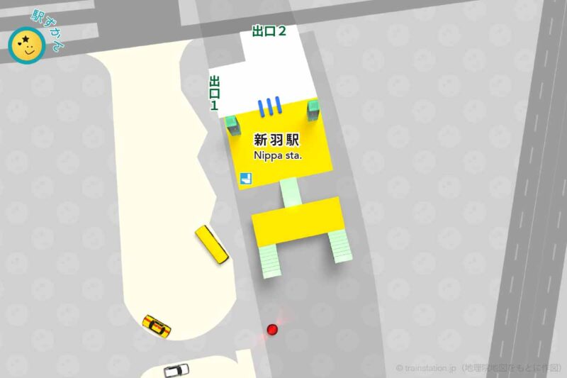 新羽駅構内図と周辺地図