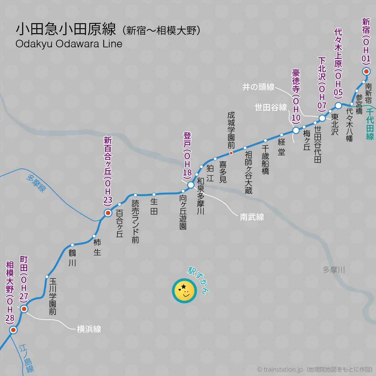 小田急小田原線の路線図/地図と停車駅一覧と写真 (小田急電鉄) - 駅ずかん
