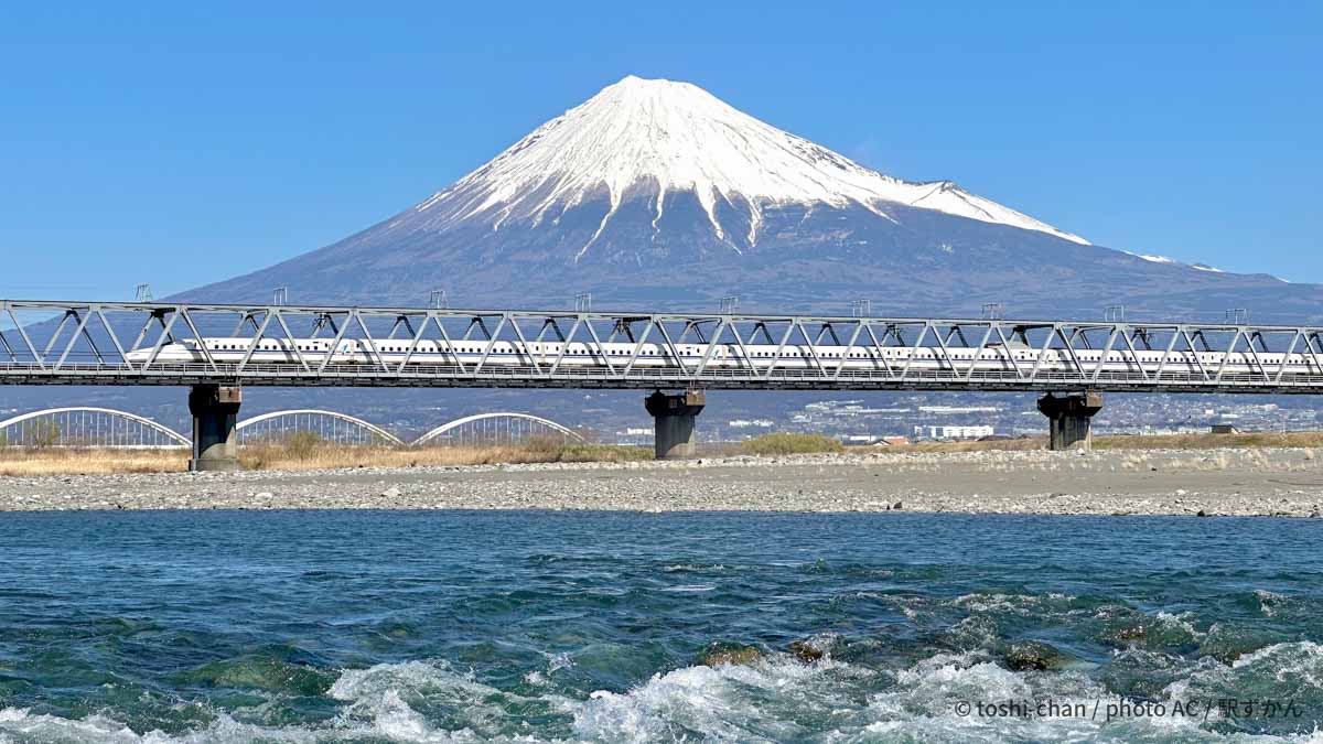 東海道新幹線N700Sと富士山