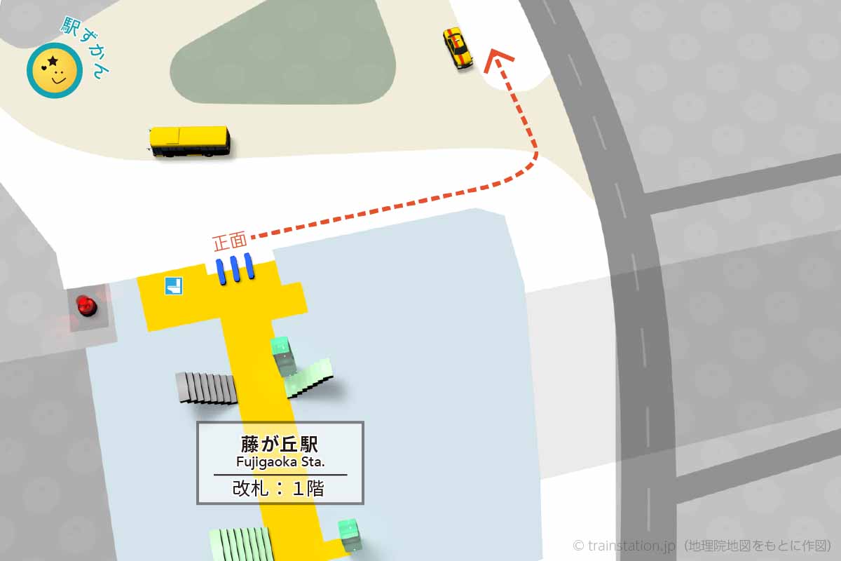 藤が丘駅タクシー乗り場マップ