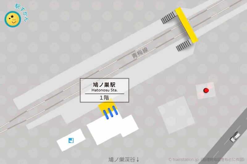 鳩ノ巣駅構内図と周辺地図