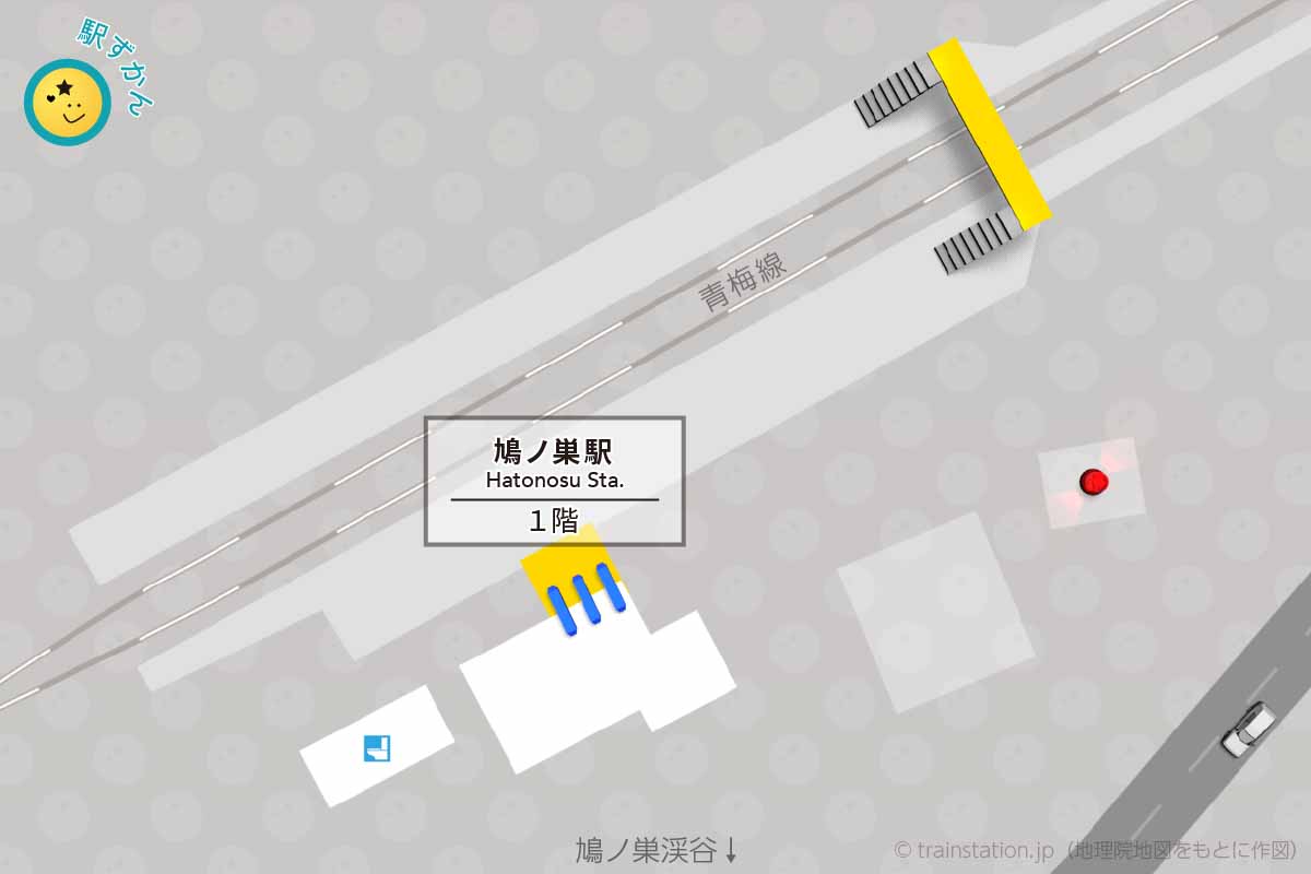 鳩ノ巣駅構内図と周辺地図