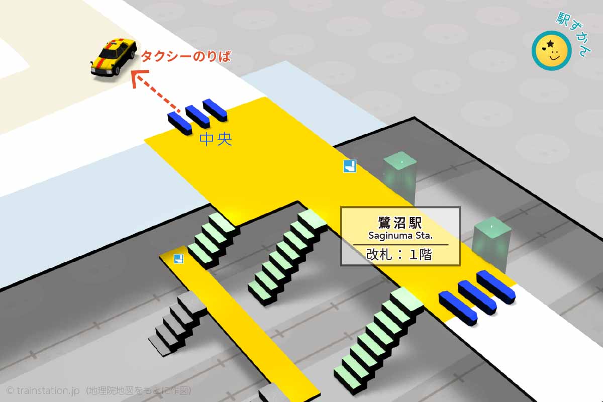 鷺沼駅タクシー乗り場マップ