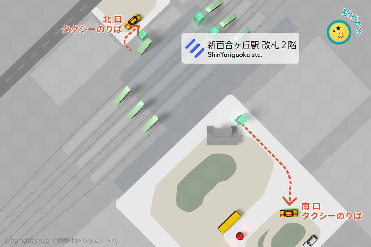 新百合ヶ丘駅タクシー乗り場マップ