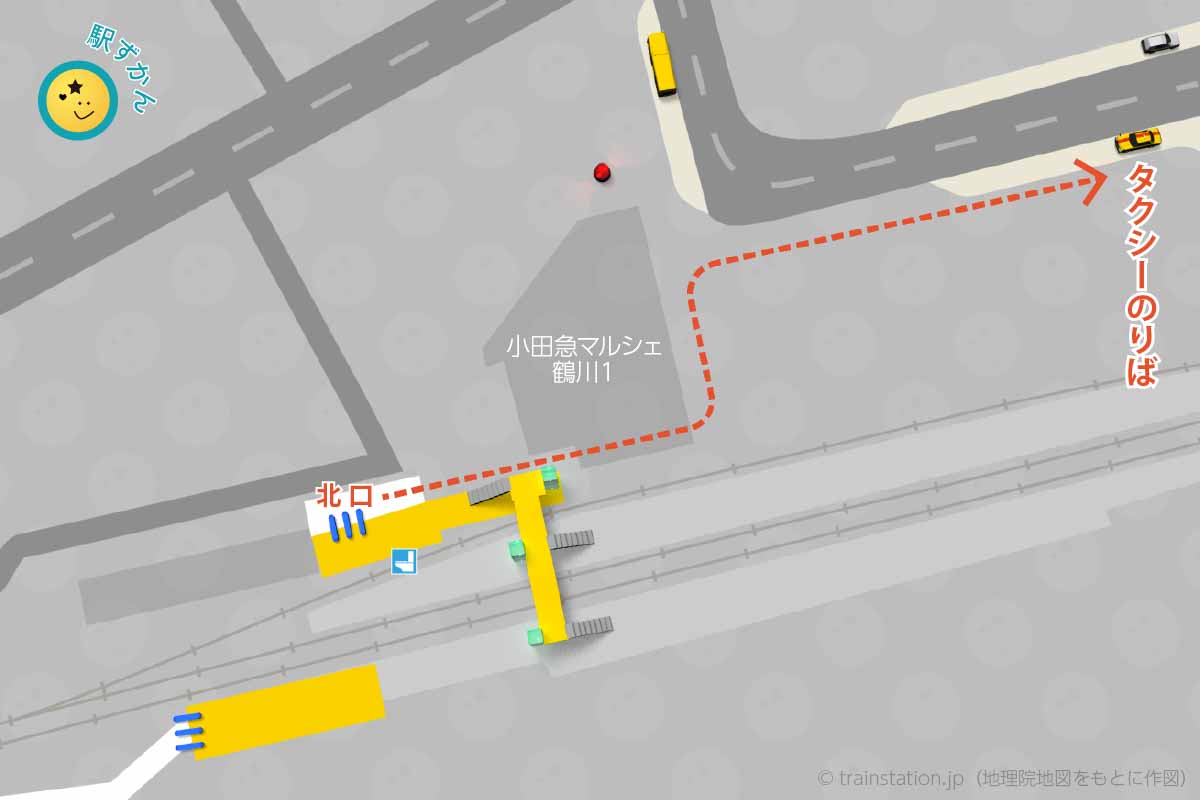 鶴川駅タクシー乗り場マップ