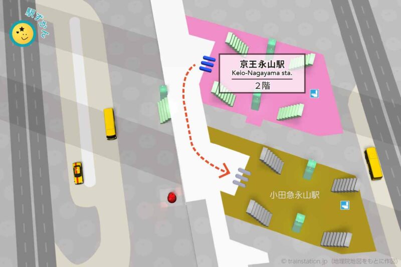 京王永山駅構内図と周辺地図