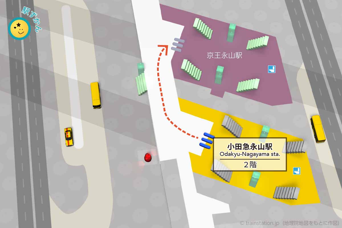 小田急永山駅構内図と周辺地図