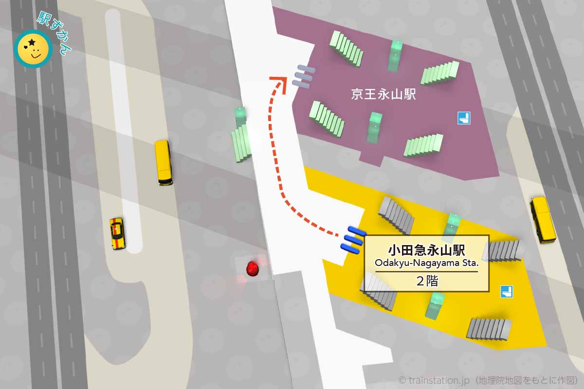 小田急永山駅構内図と周辺地図