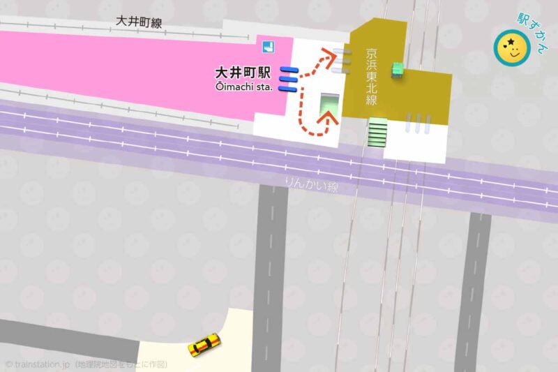 東急大井町駅構内図と周辺地図