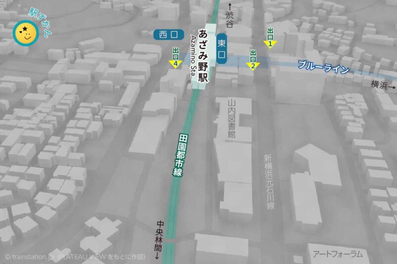 あざみ野駅周辺地図