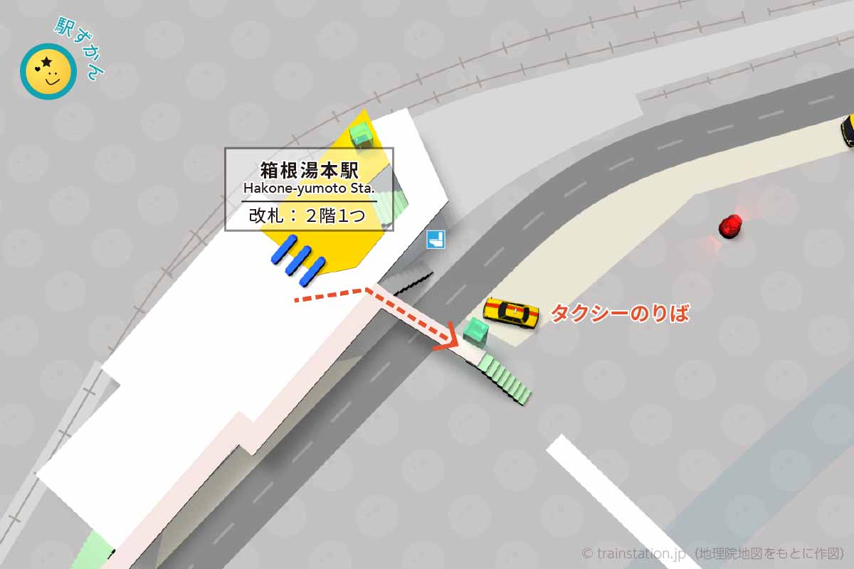 箱根湯本駅タクシー乗り場マップ