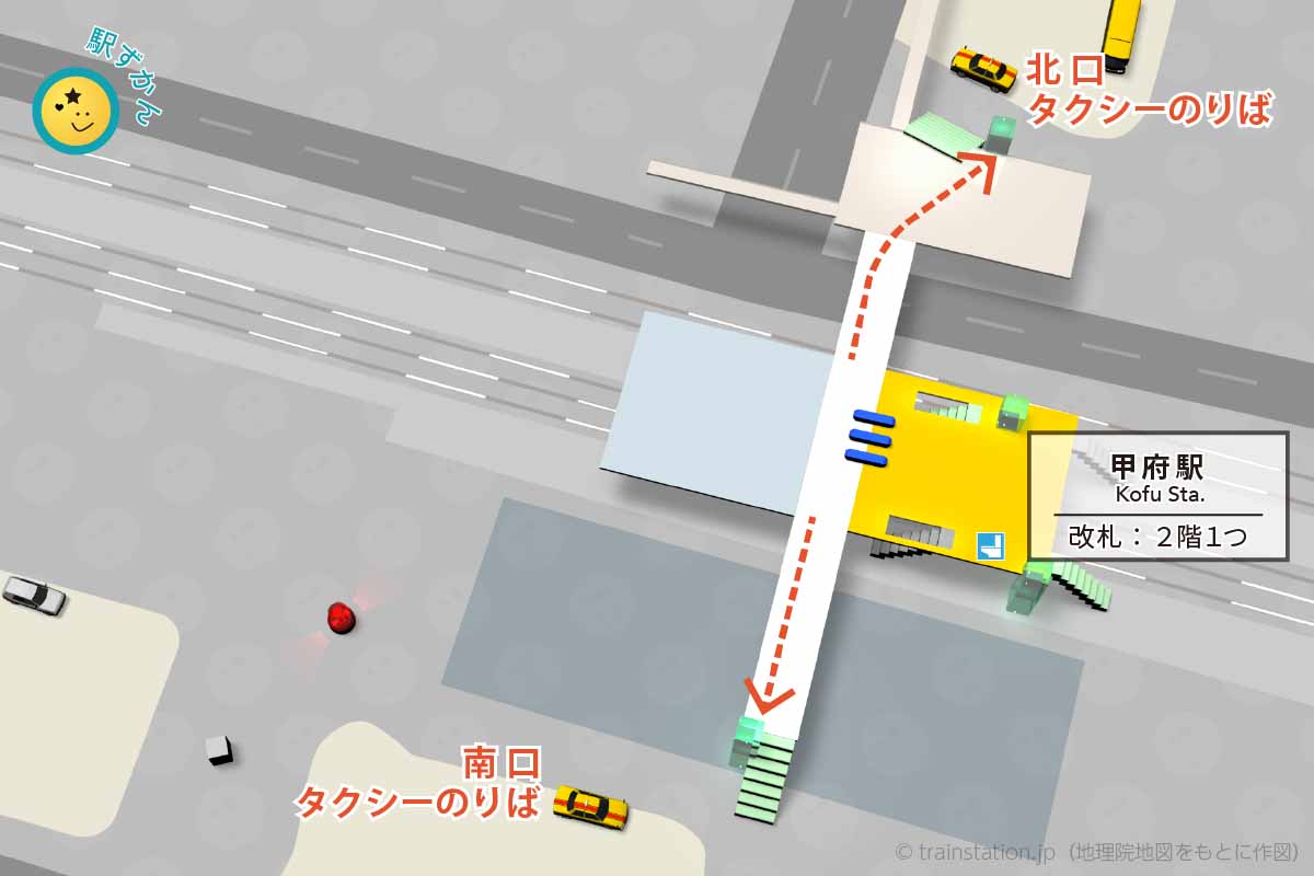 甲府駅タクシー乗り場マップ