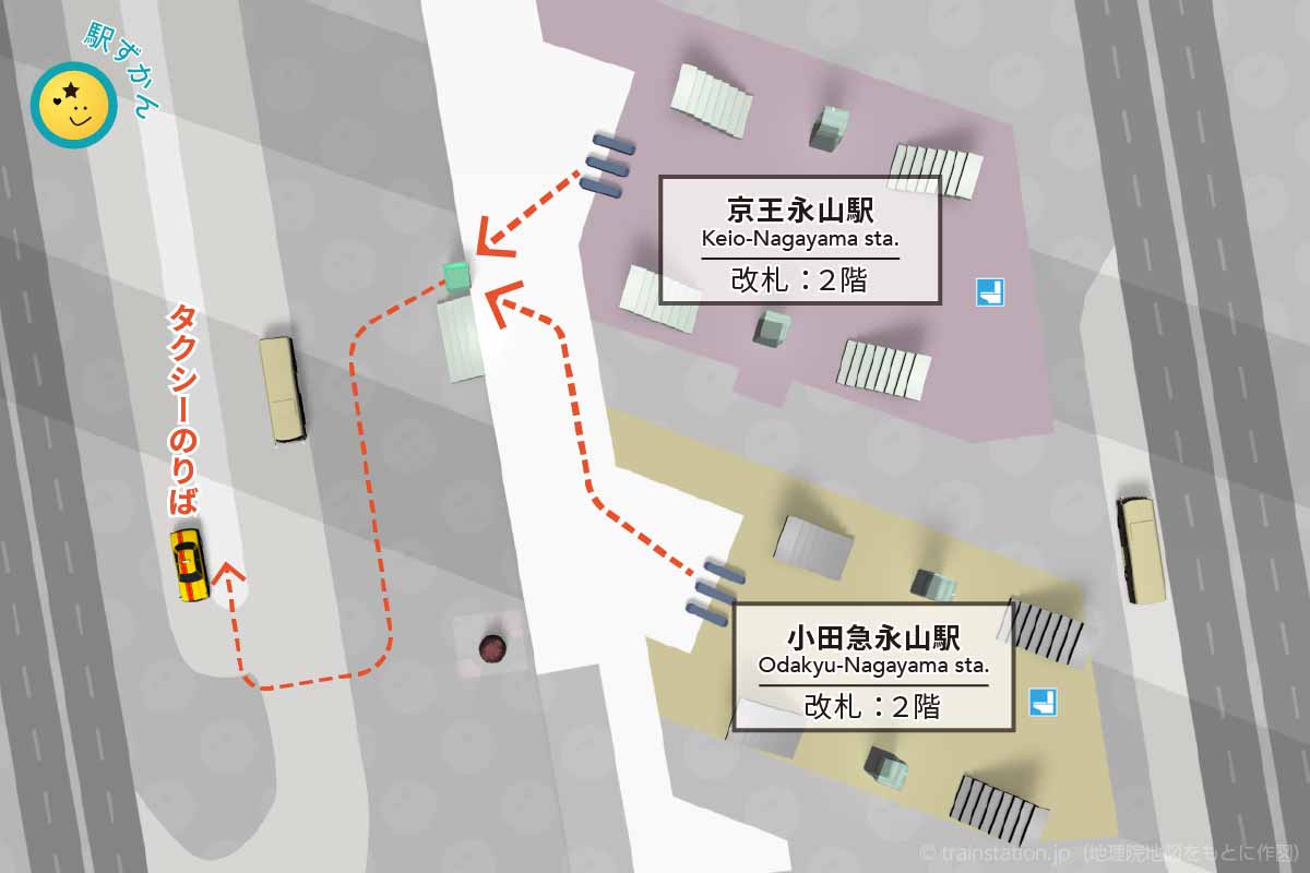京王/小田急 永山駅タクシー乗り場マップ