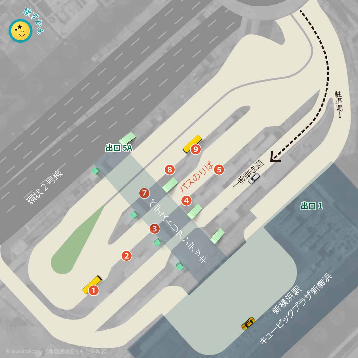 新横浜駅ロータリーマップ