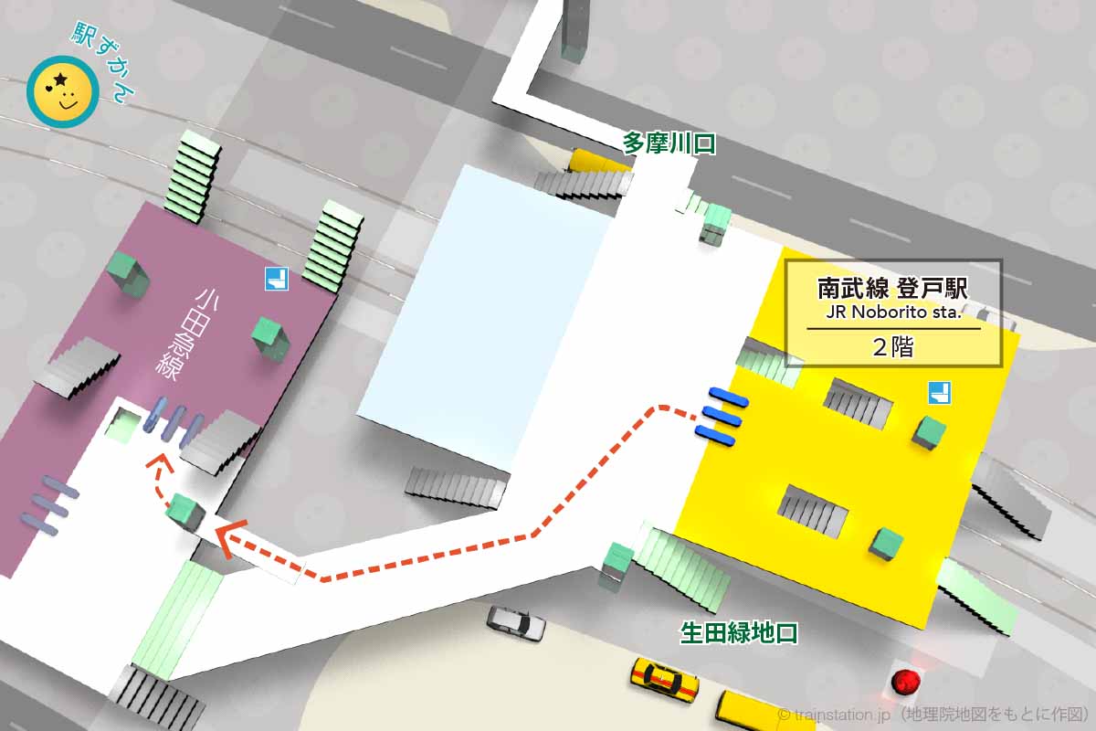 JR登戸駅構内図と周辺地図