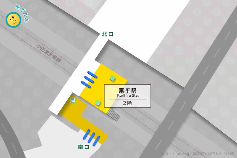 栗平駅構内図と周辺地図
